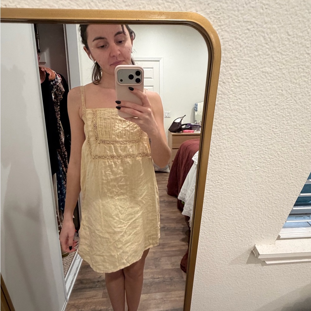 Reformation Cream Mini Dress